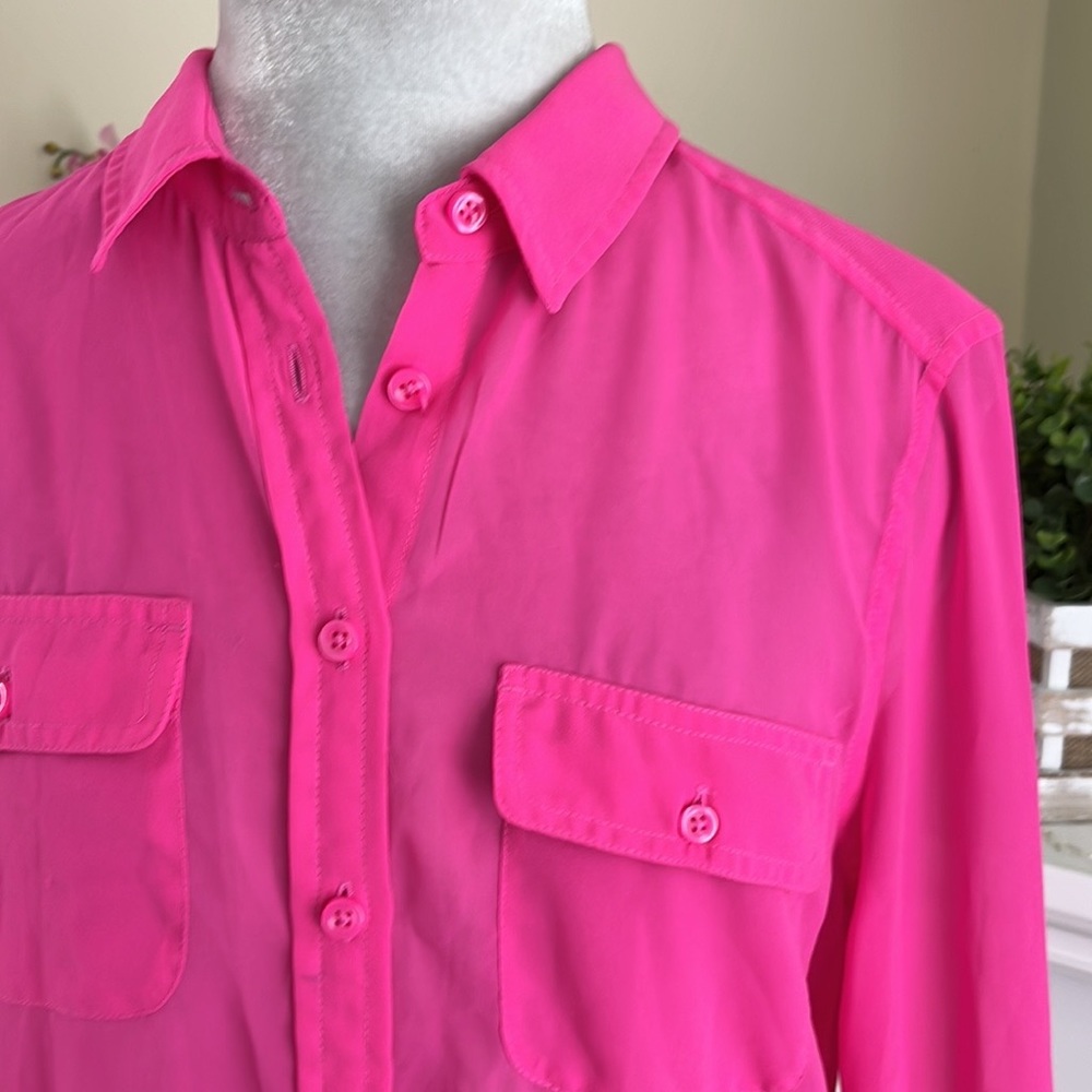 American Eagle Pink Button Down Blouse - image 6